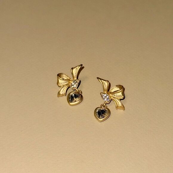 Vintage heart earrings N841 - Picture 3 of 5